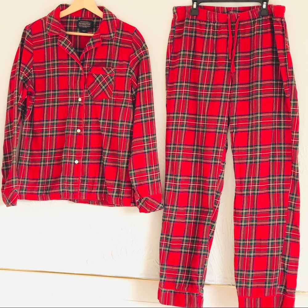 Pendleton Red Plaid Flannel Pajamas - Womens M